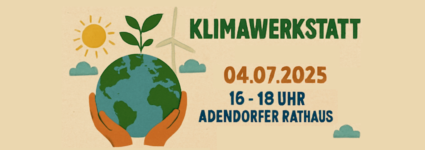 Klimawerkstatt Adendorf. Grafik: Gemeinde Adendorf, Sharepic (angepasst).