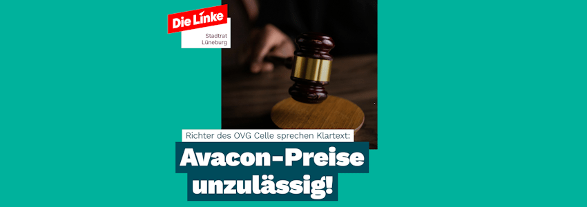 Sharepic: Linke Lüneburg (angepasst). Avacon-Preise unzulässig.