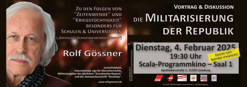 Militarisierung der Republik, 04.02.2025. Grafik: DGB NON, Flyer (angepasst).