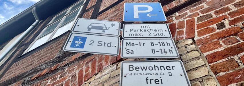 Parken in der Innenstadt: Beschilderung. Foto: Hansestadt Lüneburg.