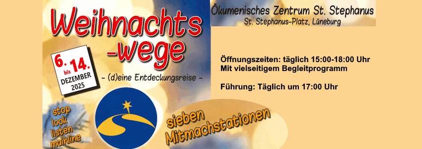 Weihnachtswege - St. Stephanus, 12, 2025. Plakat (angepasst).