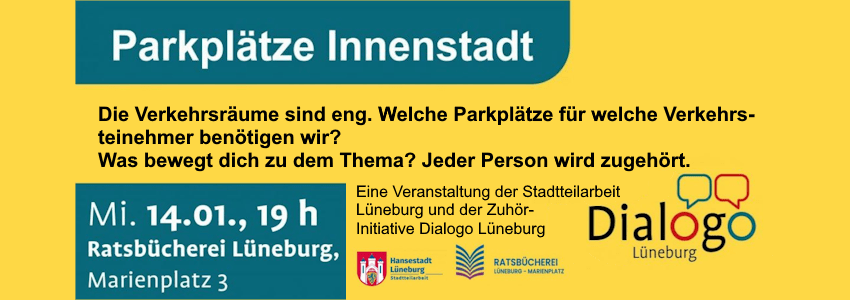 Grafik: Dialogo. Thema Parkplätze in der Innenstadt, 14.01.2026.