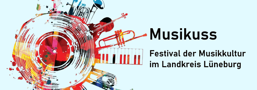 Grafik: Landkreis Lüneburg (angepasst). Musikuss - Festival der Musikkultur im Landkreis Lüneburg.