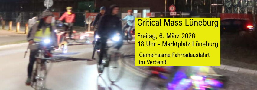 Foto: Critical Mass Lüneburg. Sharepic, angepasst, 6. März 2026.