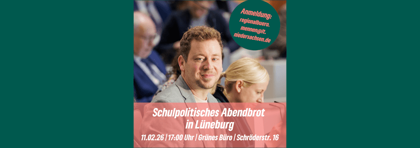 Grafik: Pascal Mennen. Schulpolitisches Abendbrot am 11.02.2026. Sharepic (angepasst).