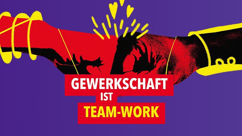 Grafik: GEW Niedersachsen / Bremen. Gewerkschaft ist Team-Work.