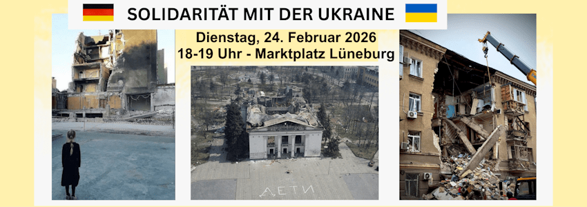 Grafik: Iryna Koval (angepasst). Solidarität mit der Ukraine - Gedenken am 24.02.2026.