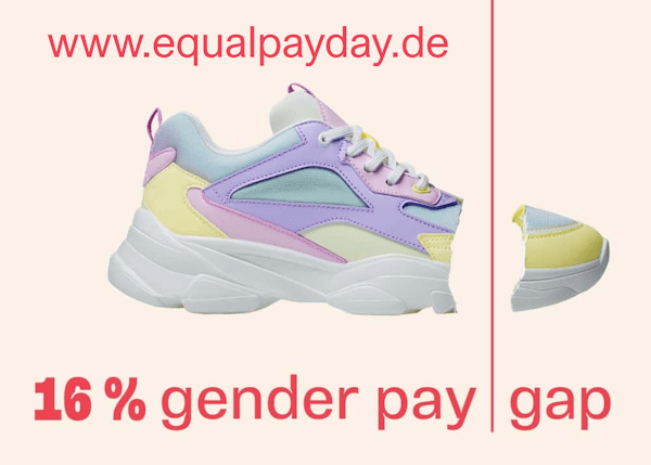 Frauen verdienen in Deutschland im Schnitt 16 Prozent weniger als Männer. Bis zum Equal Pay Day 2026 am 27. Februar 2026 arbeiten sie praktisch umsonst. Grafik: BPW Germany e.V.  