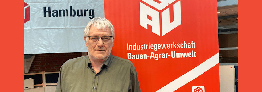 Foto: Haming, IG BAU. Am 14.03.2026 einstimmig im Amt bestätigt: Achim Bartels, Vorsitzender der IG BAU Hamburg.