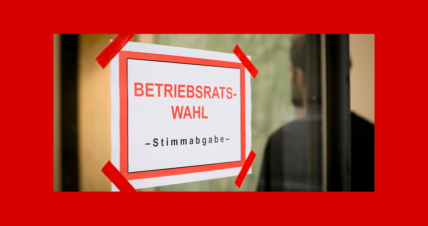 Foto: NGG Lüneburg. Türschild: Betriebsratswahl.