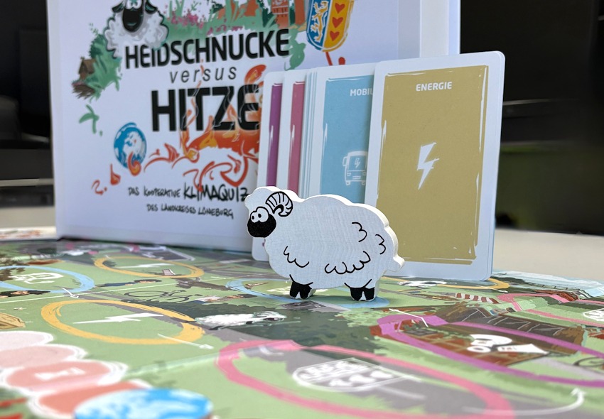 Foto: Landkreis Lüneburg. Das Spiel "Heidschnucke versus Hitze" eignet sich für den Schulunterricht, die Lehre an der Universität oder auch einen privaten Spieleabend.
