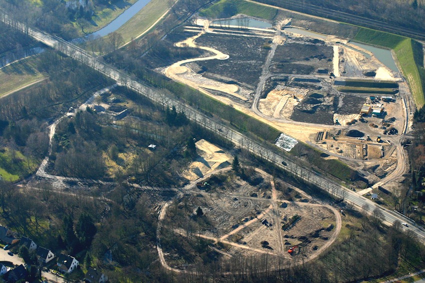 Foto: Stadt Winsen. Vorbereitungen für die Landesgartenschau 2026, Luftbild.