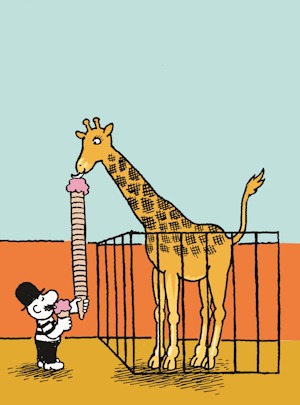 Grafik: Julian Press. Zweimal Himbeereis. Hans-Jürgen Press, 1980/81.