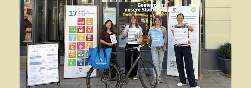 Foto: Hansestadt Lüneburg. Auch der Dialograum in der Grapengießerstraße macht mit bei den Aktionswochen. Von links: Merve Best, Anna Theis, Katja Diembeck und Amelie Grunenberg.