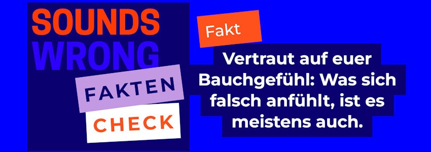 Grafik: Polizeiliche Kriminalprävention der Länder und des Bundes. „Melden statt teilen“: Fakten-Check - Was sich falsch anfühlt, ist es meistens auch. 