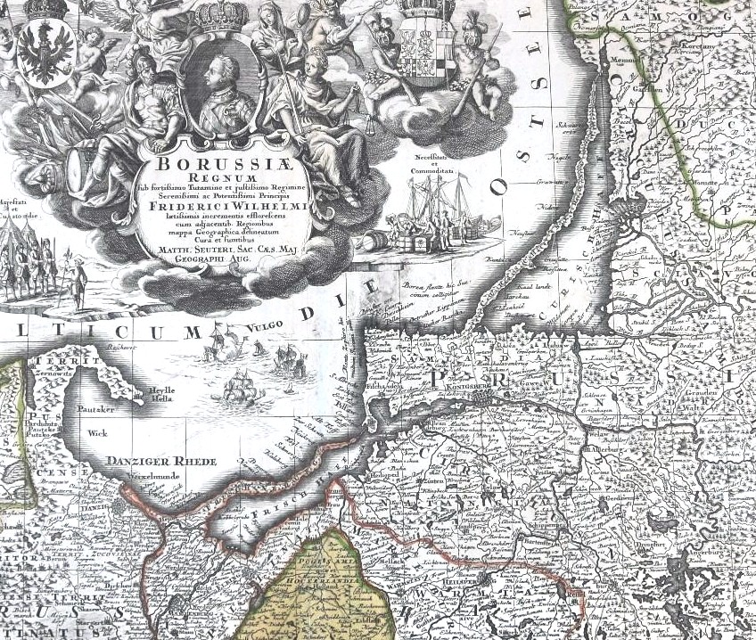 Historische Karte Borussiae Regnum, 18. Jh. Archivbesitz Ostpreußisches Landesmuseum.