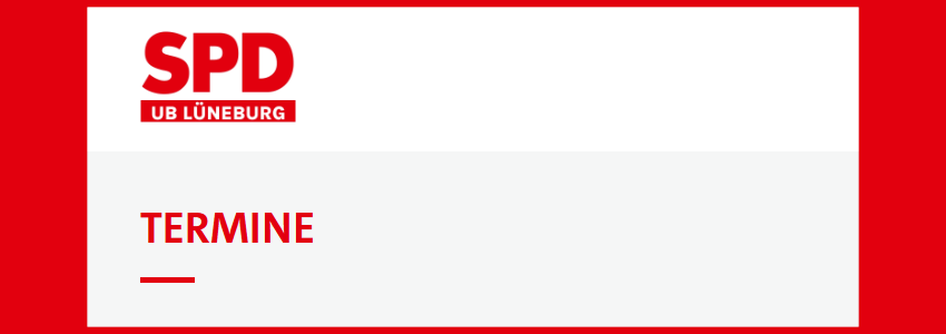 Grafik: SPD UB Lüneburg. Banner Termine (Screenshot).