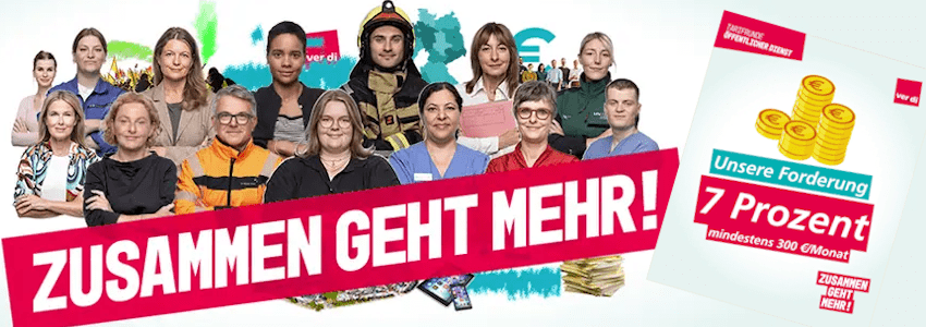 ver.di: Sharepic. Tarifverhandlungen mit Tarifgemeinschaft deutscher Länder, Januar 2026.